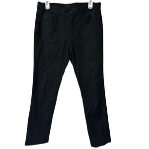 ATM Black Trousers with Navy Blue ribbon detail Size 32 Mens Slim Work Pants